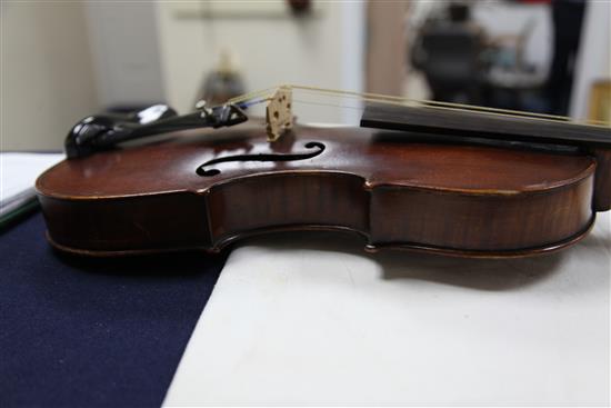 A violin, probably by F.W. Chanot, London 1900, after G. Guarneri